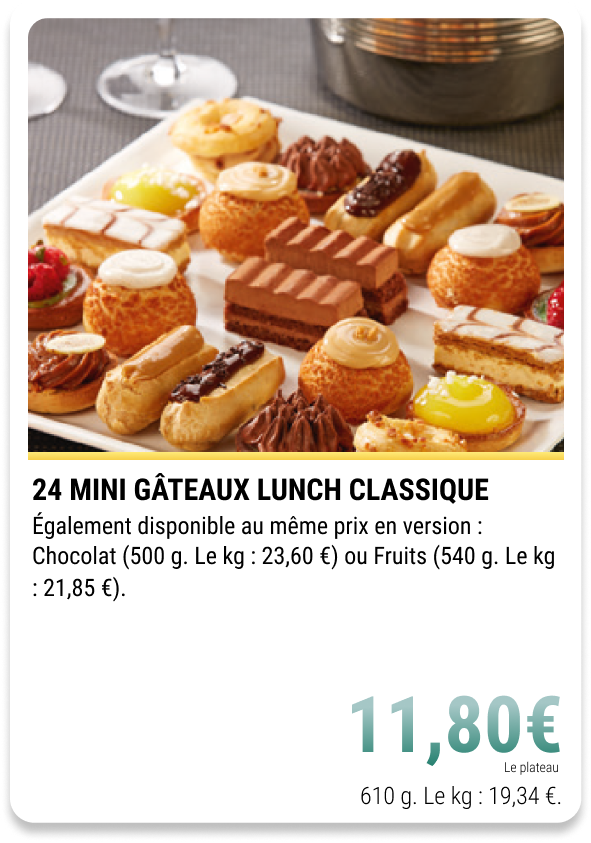11-24 MINI GÂTEAUX LUNCH CLASSIQUE